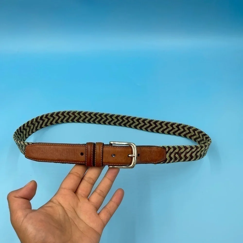 Genuine Leather Braided Mens Belt